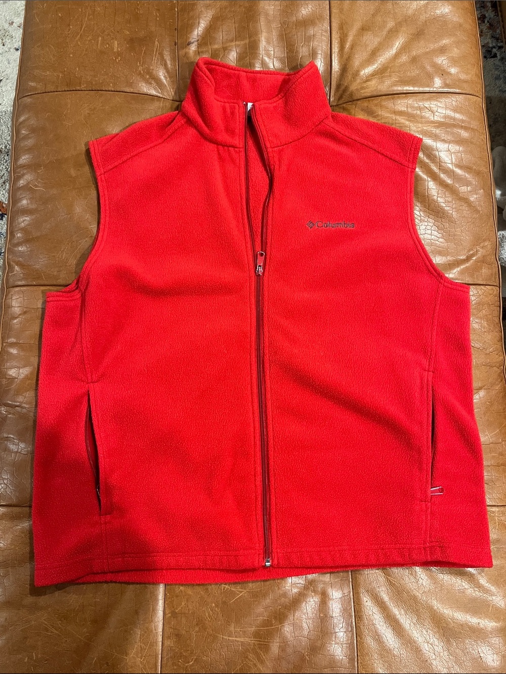 Columbia Bright Red Fleece with Embroidered Logo